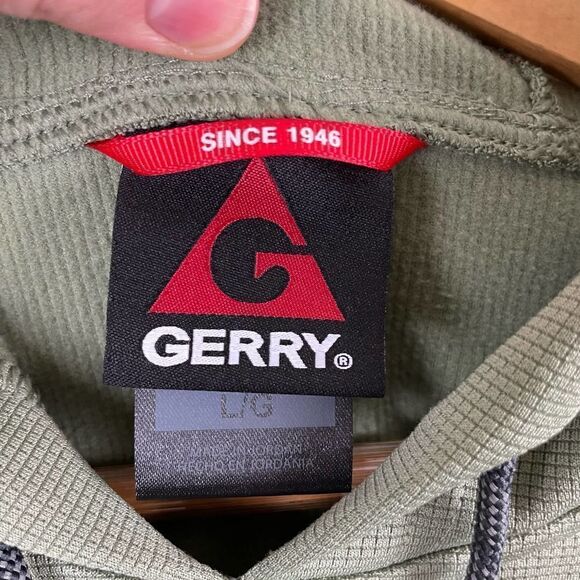 Gerry Men’s Fleece Performance Pullover Hoodie Sweatshirt Size Large Green - Picture 3 of 4
